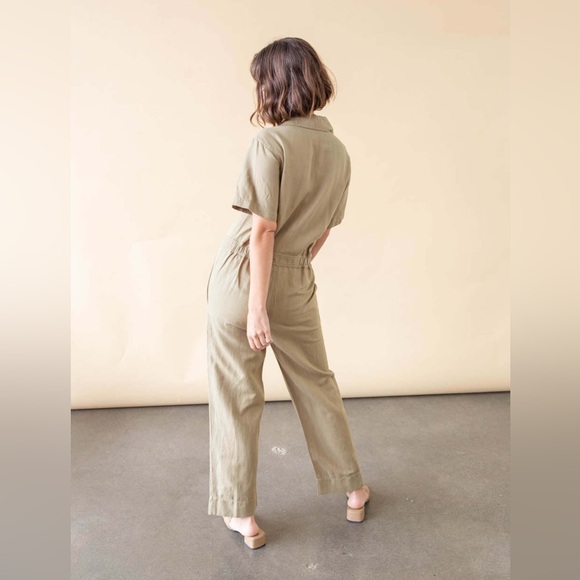 Apiece Apart Raito Jumpsuit ARMY GREEN - Picture 3 of 6
